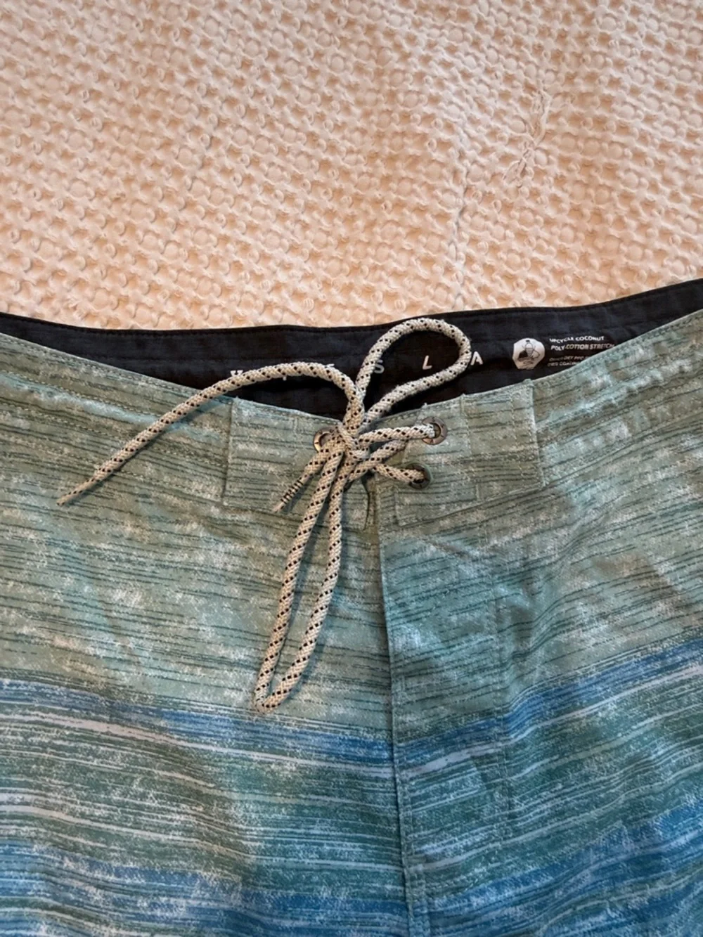 VISSLA Teal and Blue Blurry Horizons Men's Boardshorts